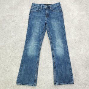TK Axel Jeans Women's 28x29 Blue Boot Cut Slim 100% Cotton Denim Thick Stitch